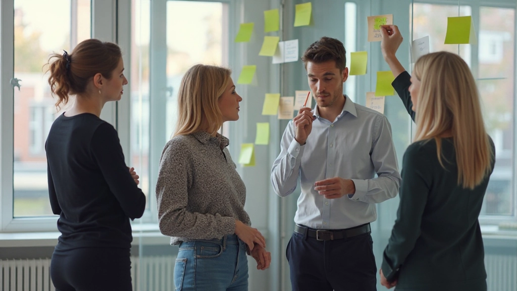 Diverse team in volle samenwerking, illustrerend hoe conflict constructief kan zijn