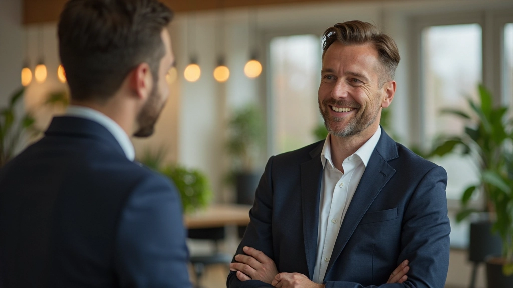 Teamleider voert één-op-één gesprek met teamlid in kantoor, constructieve dialoog, open lichaamstaal