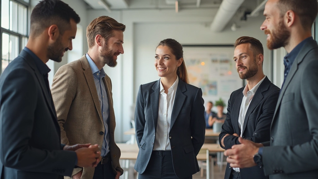 Professioneel team collaboratie in moderne werkruimte met diverse deelnemers